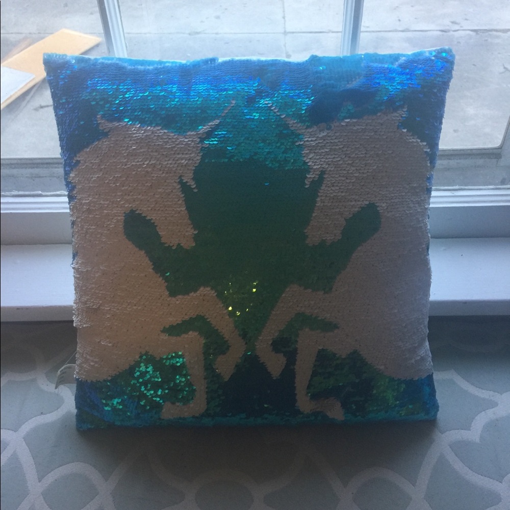 Justice Unicorn sequin pillow